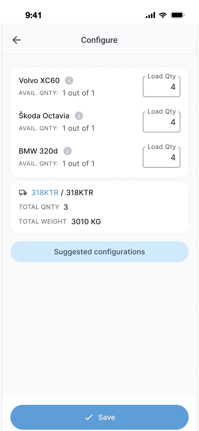 Configure load