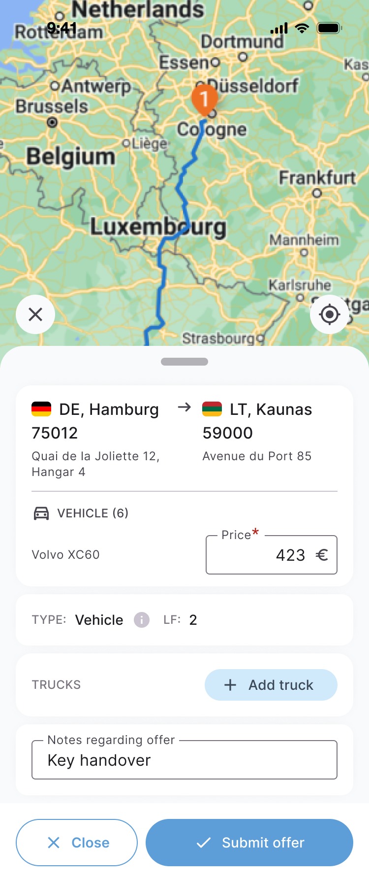 New offer, price per vehicle