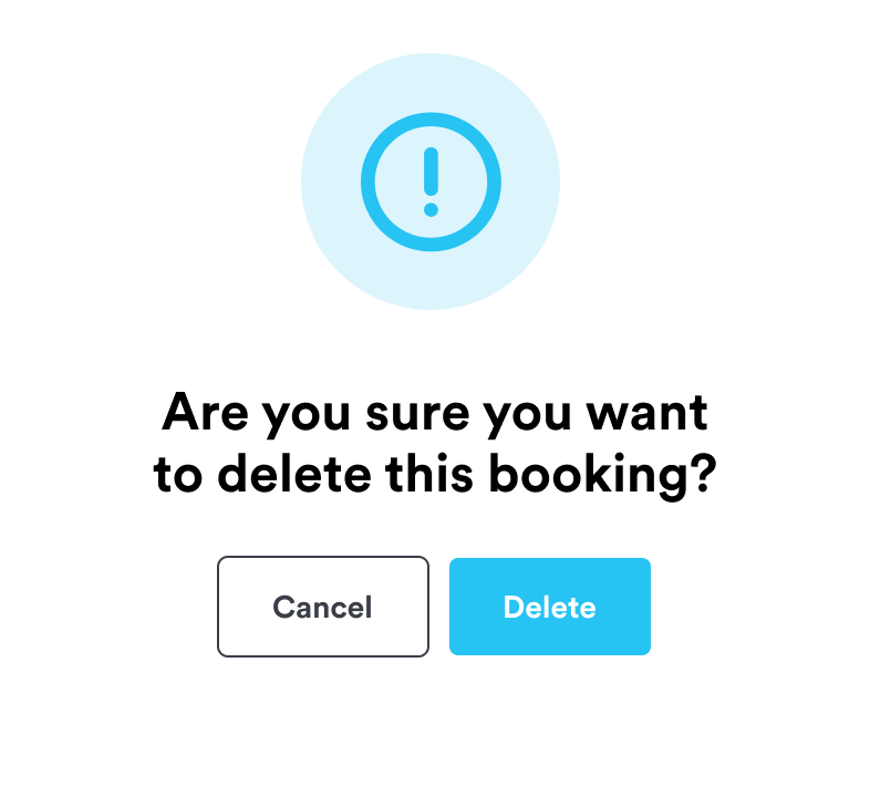 Are you sure you want to delete this booking?