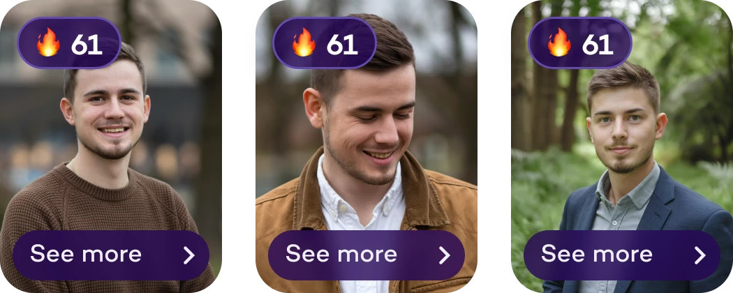 Matchability scores of three photos