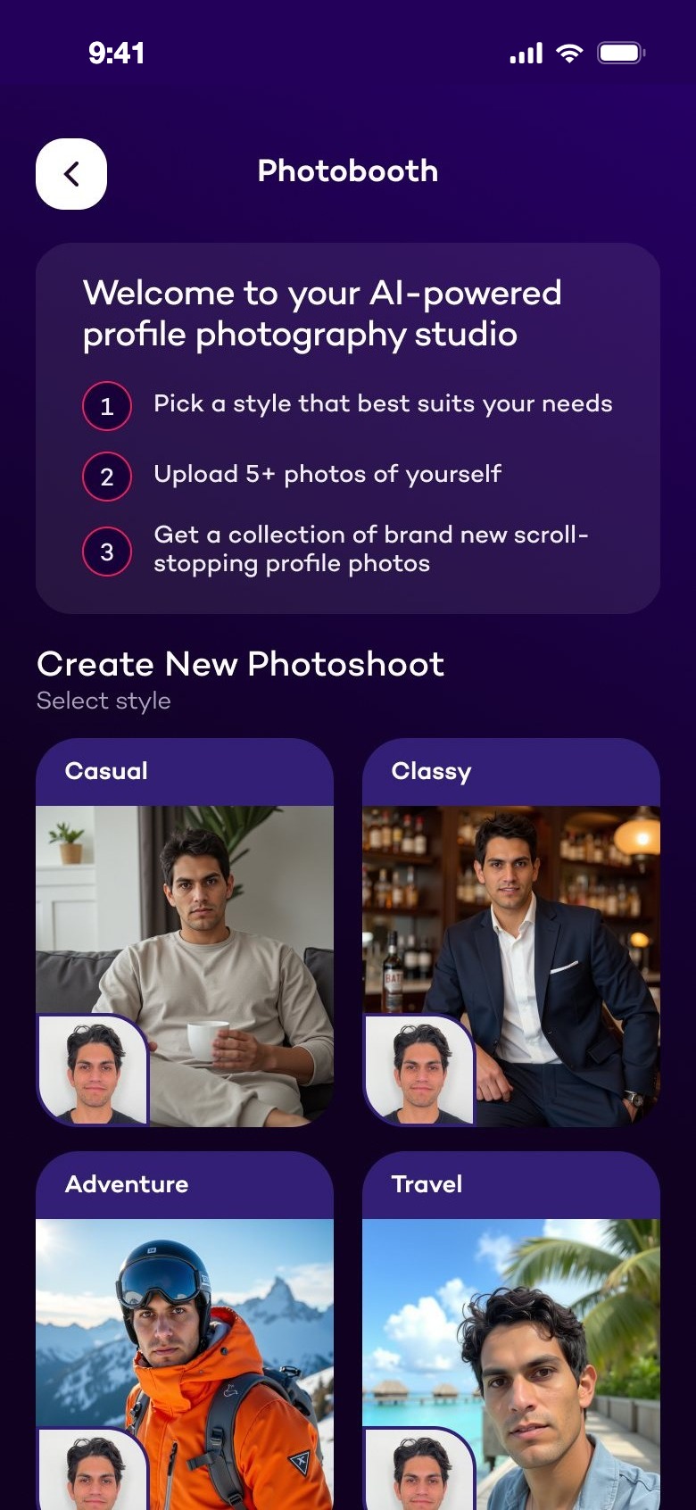 Photobooth: create a new photoshoot
