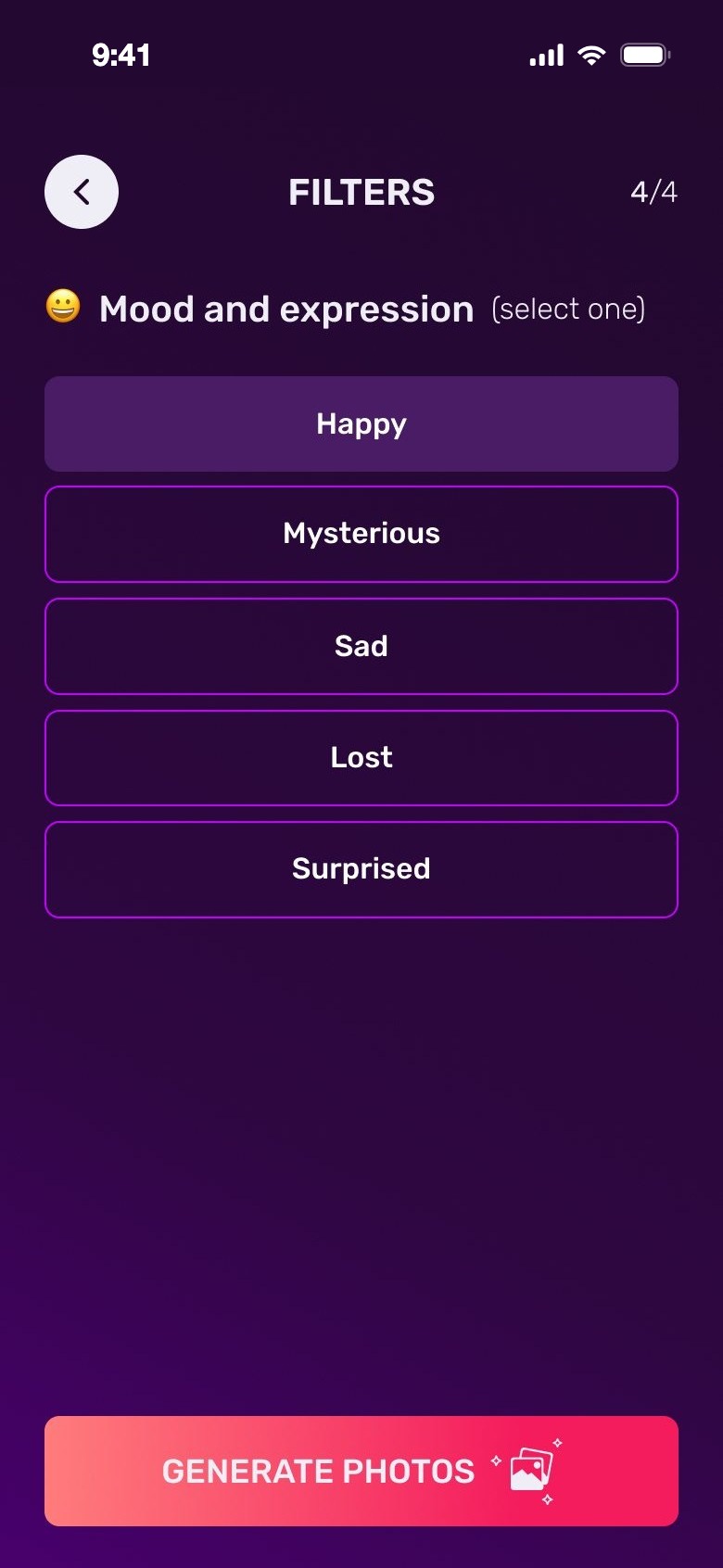 Old filters: mood and expression