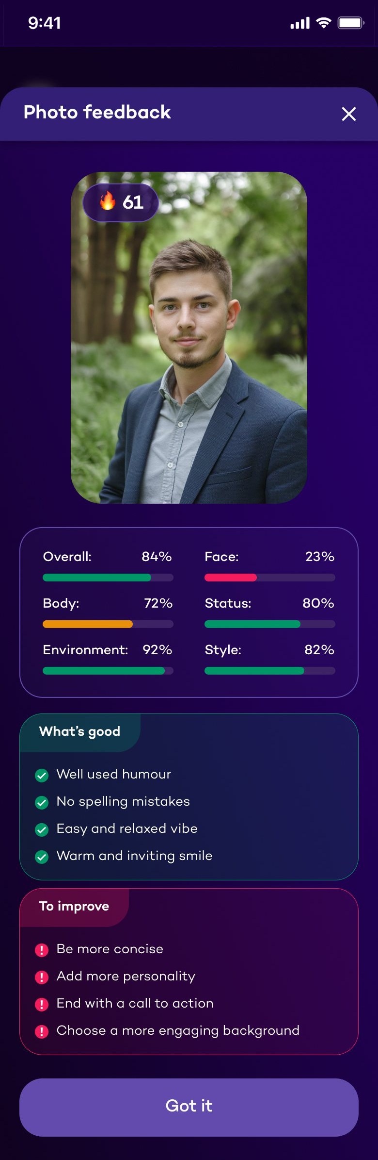 Photo feedback