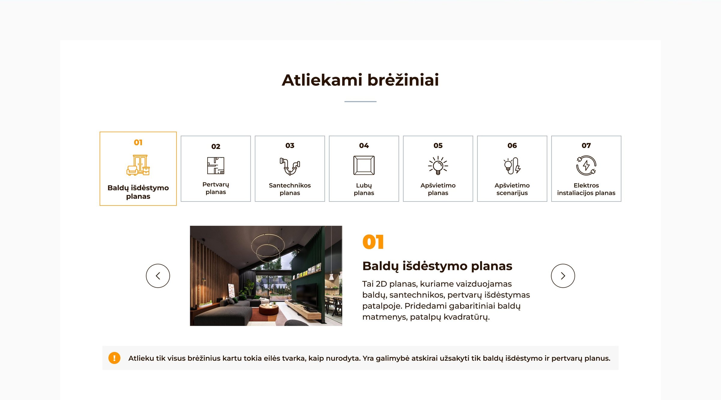 New: seven icon tabs with an example image and a short explanation