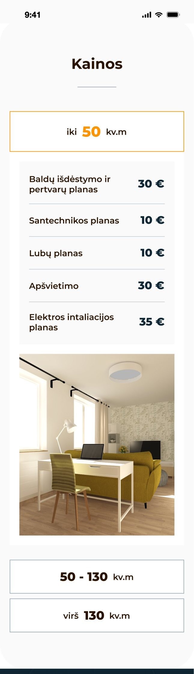 Price switch and table, hover to scroll