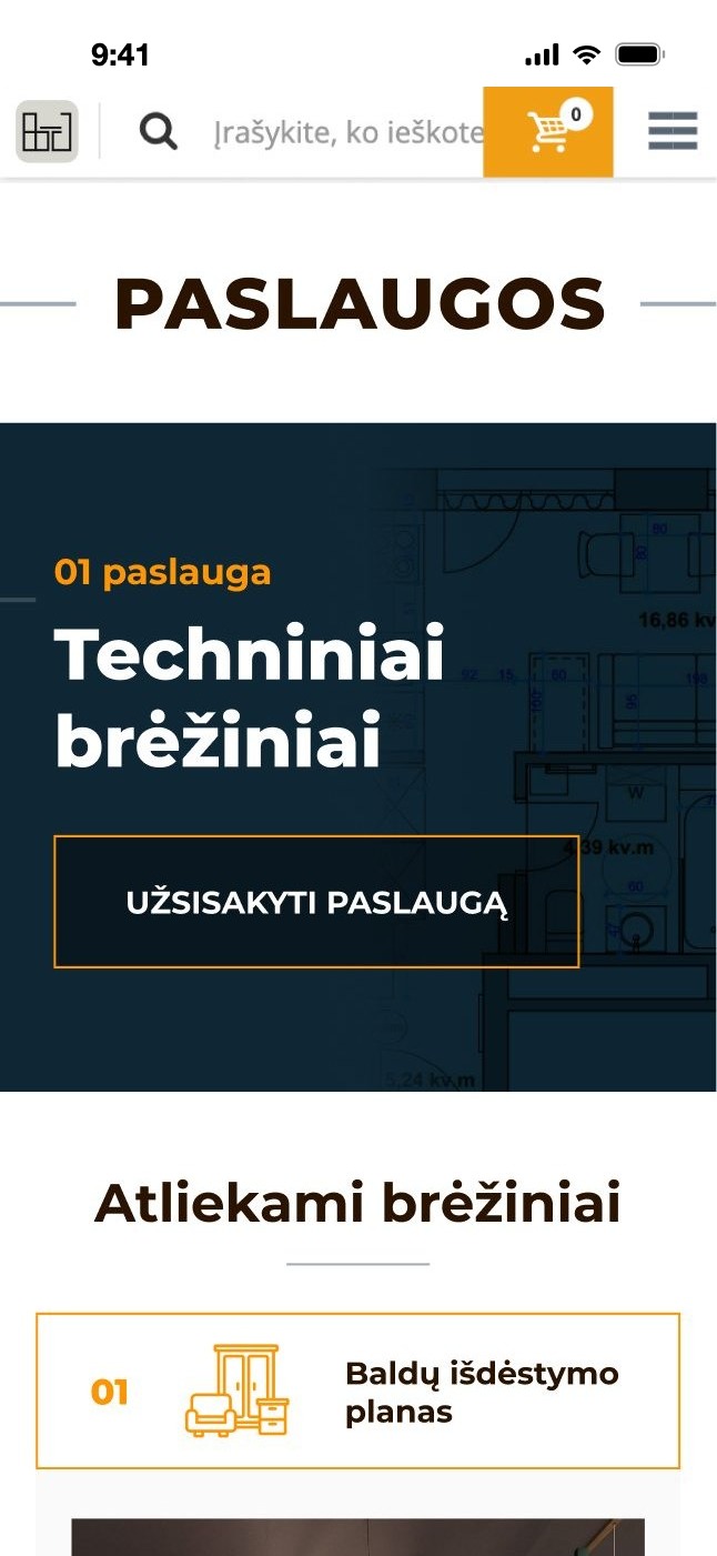 Service header on a phone