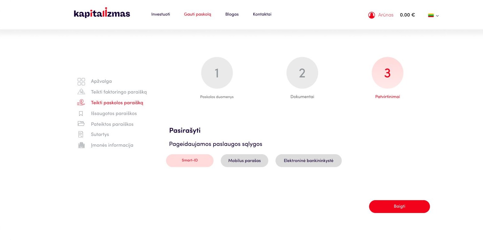 Loan application, step 3