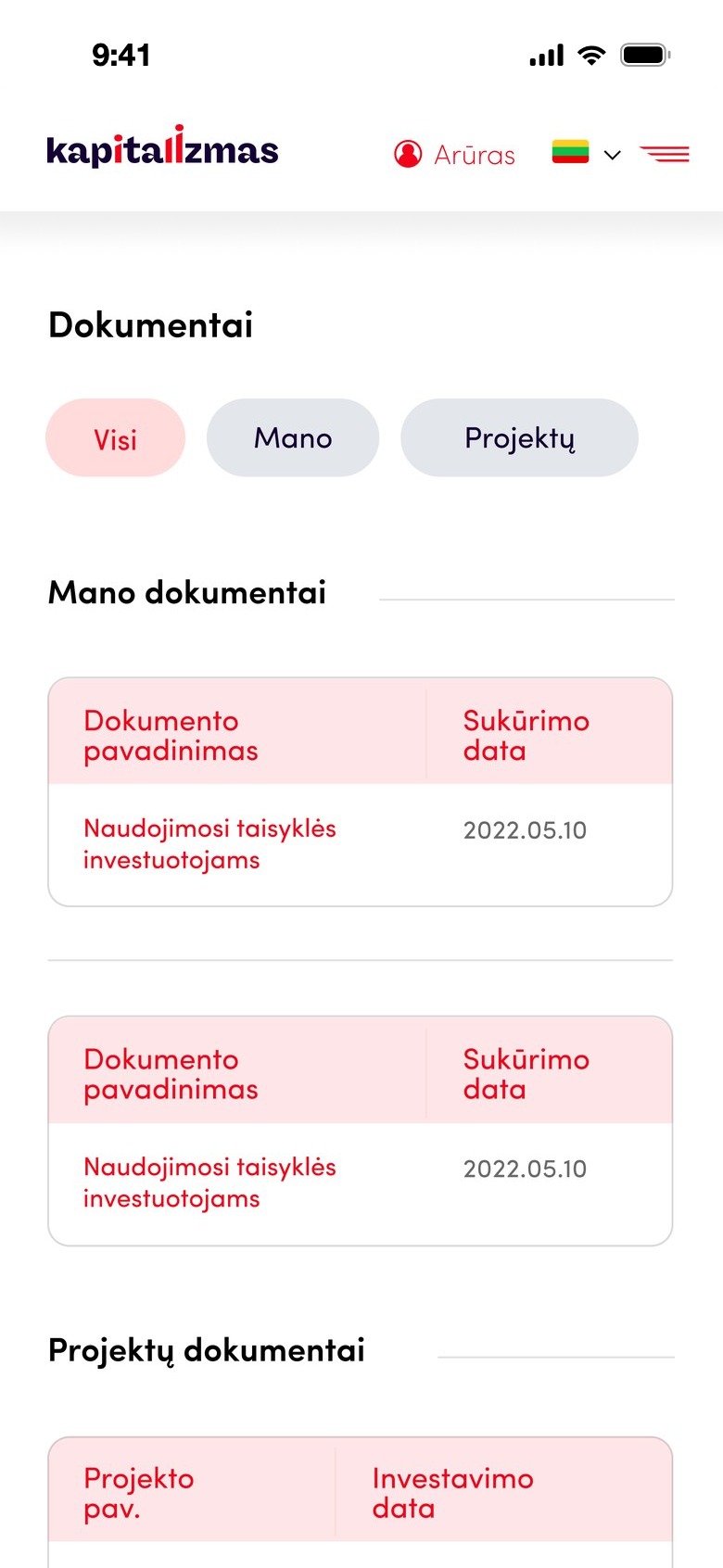 Documents on mobile