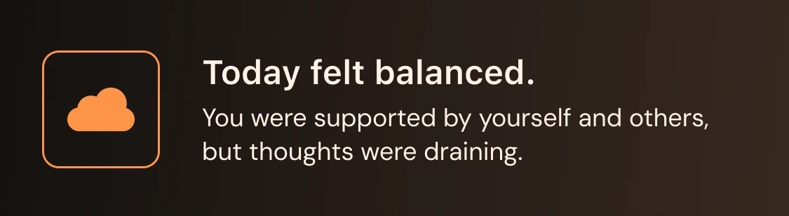 Today felt balanced
