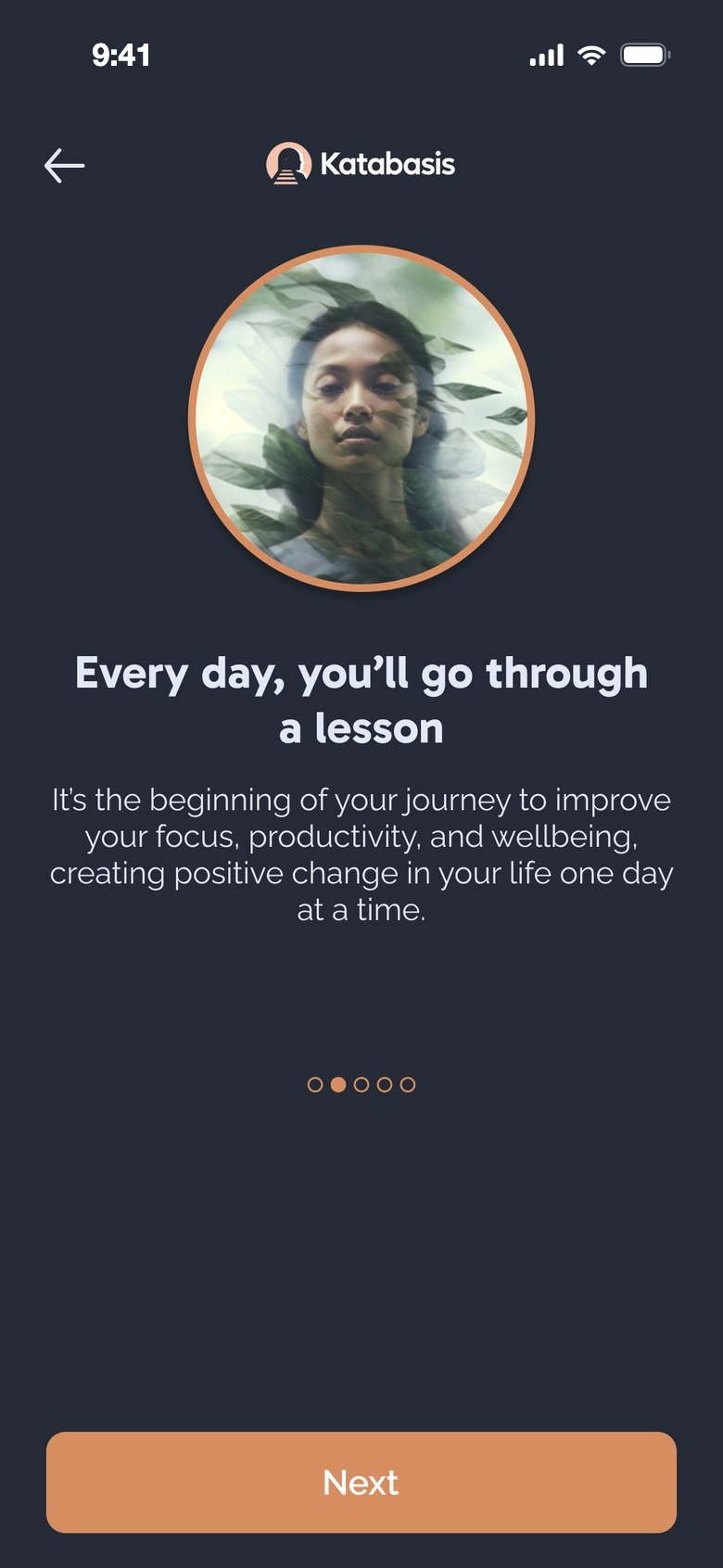 Old onboarding: every day you'll go through a lesson