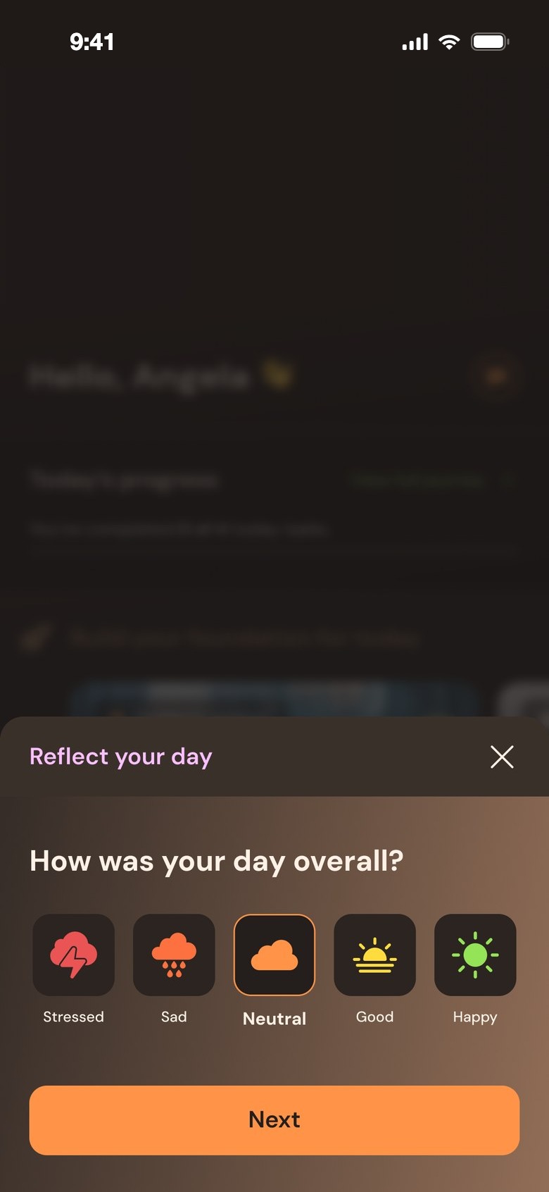 Reflect your day: how was your day overall?