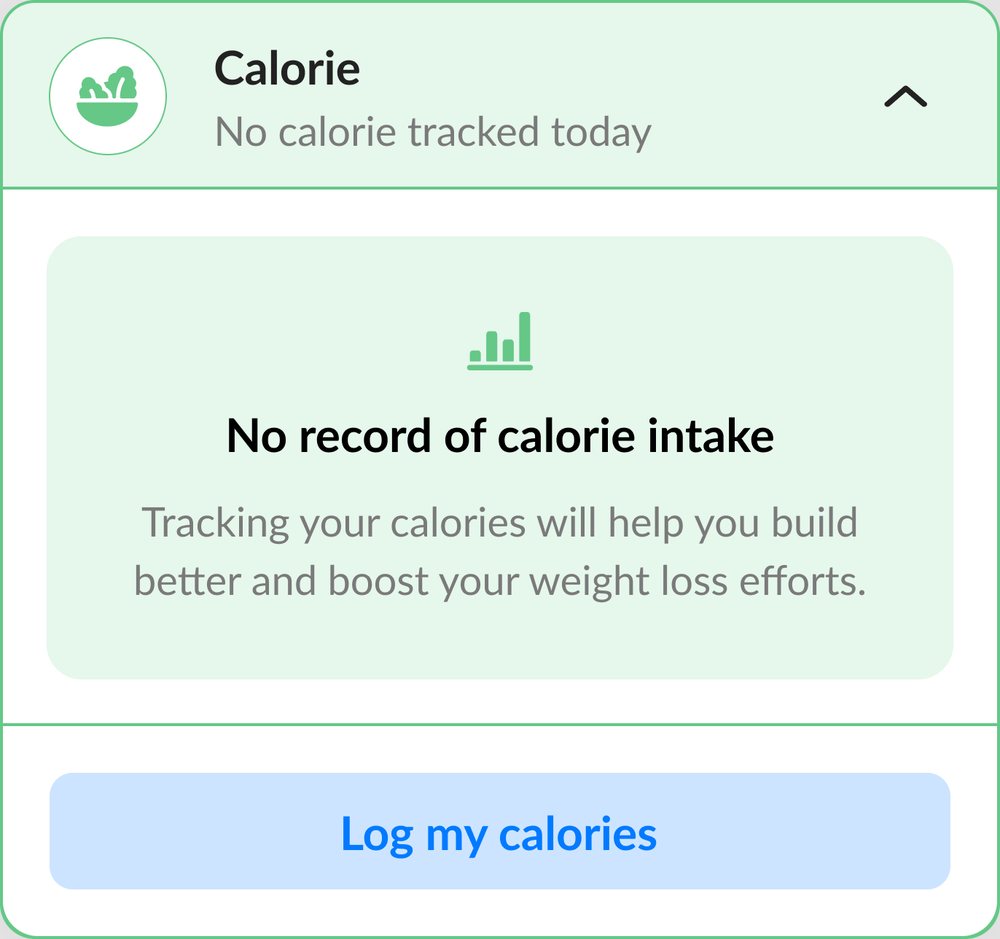 Calories, empty state