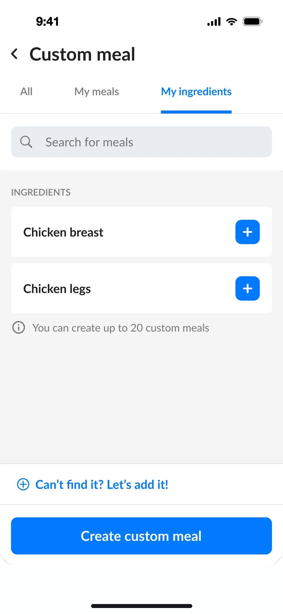 My ingredients