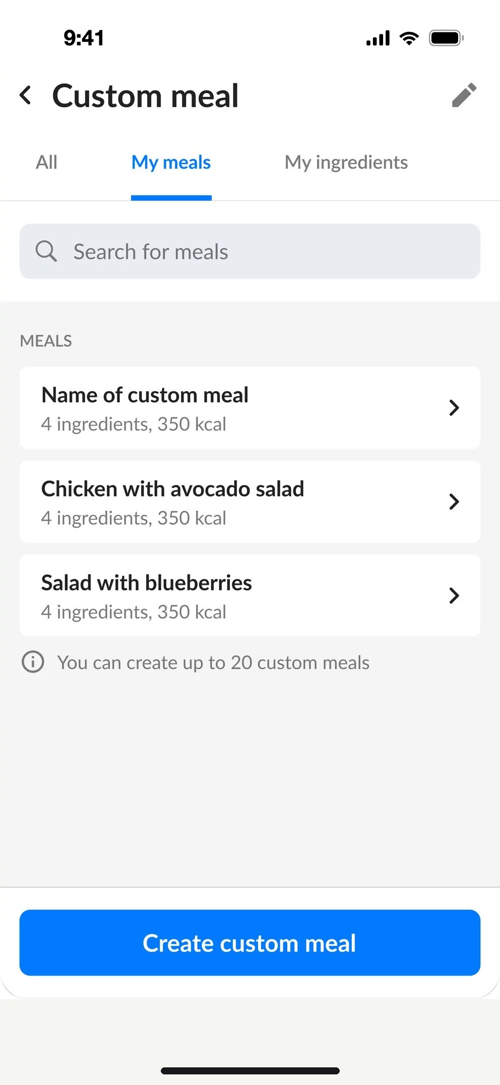 My meals