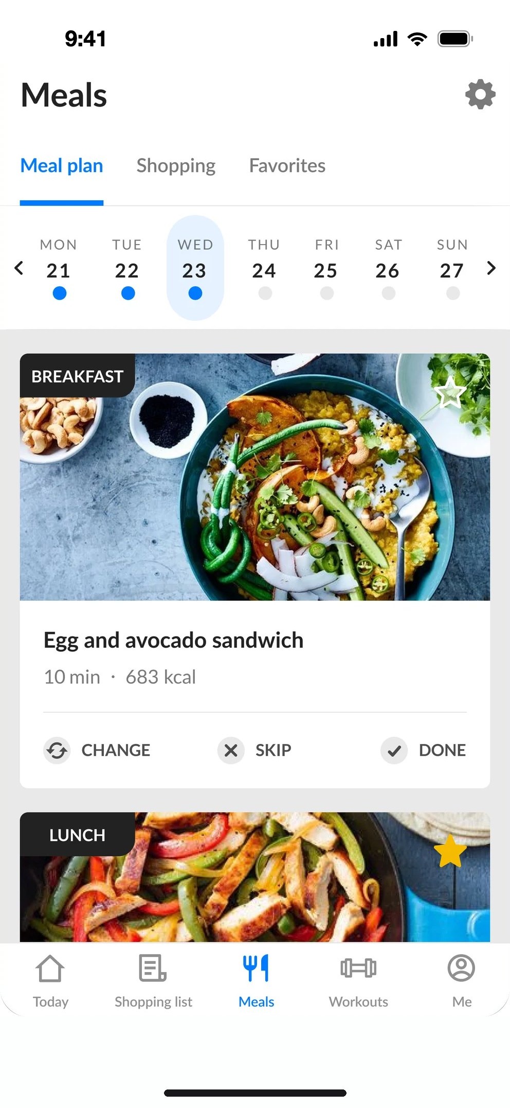 Old meal plan