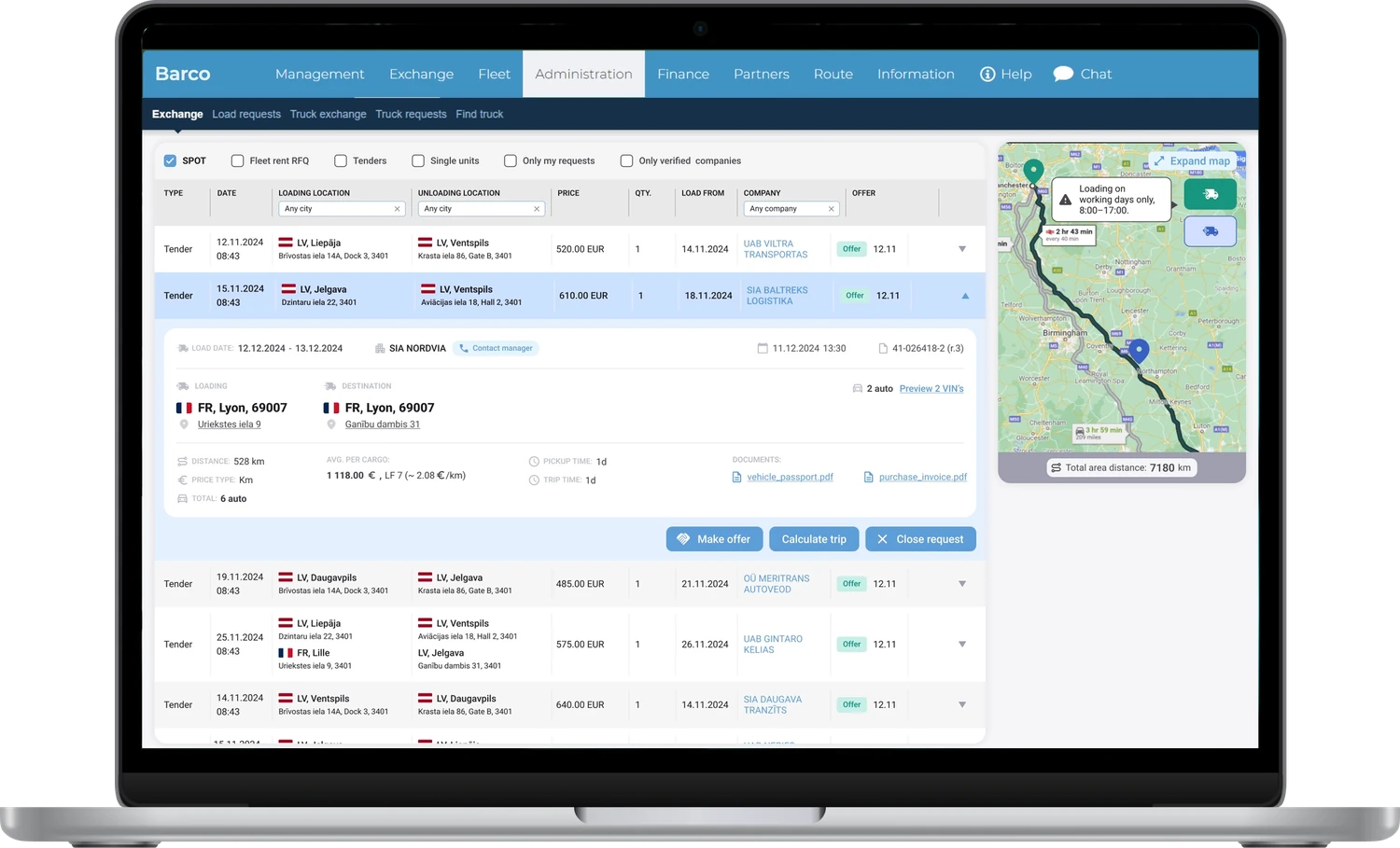Barco exchange on the web