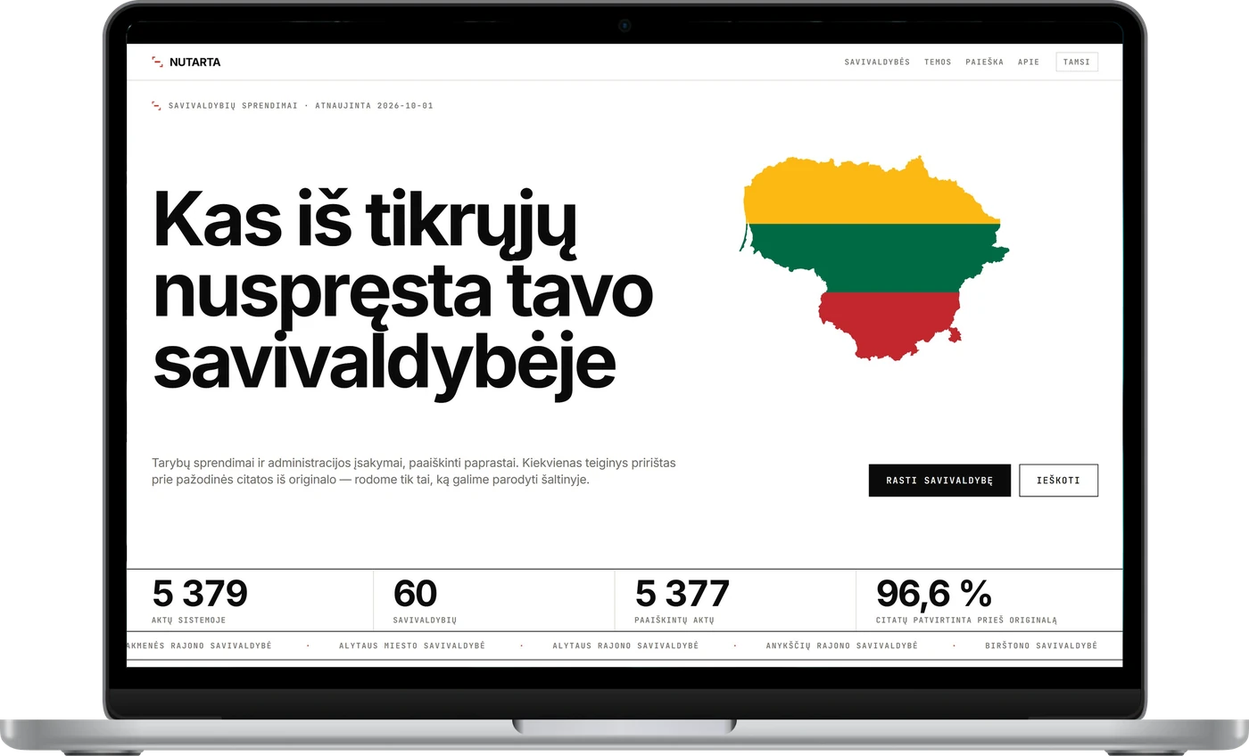 Nutarta home page