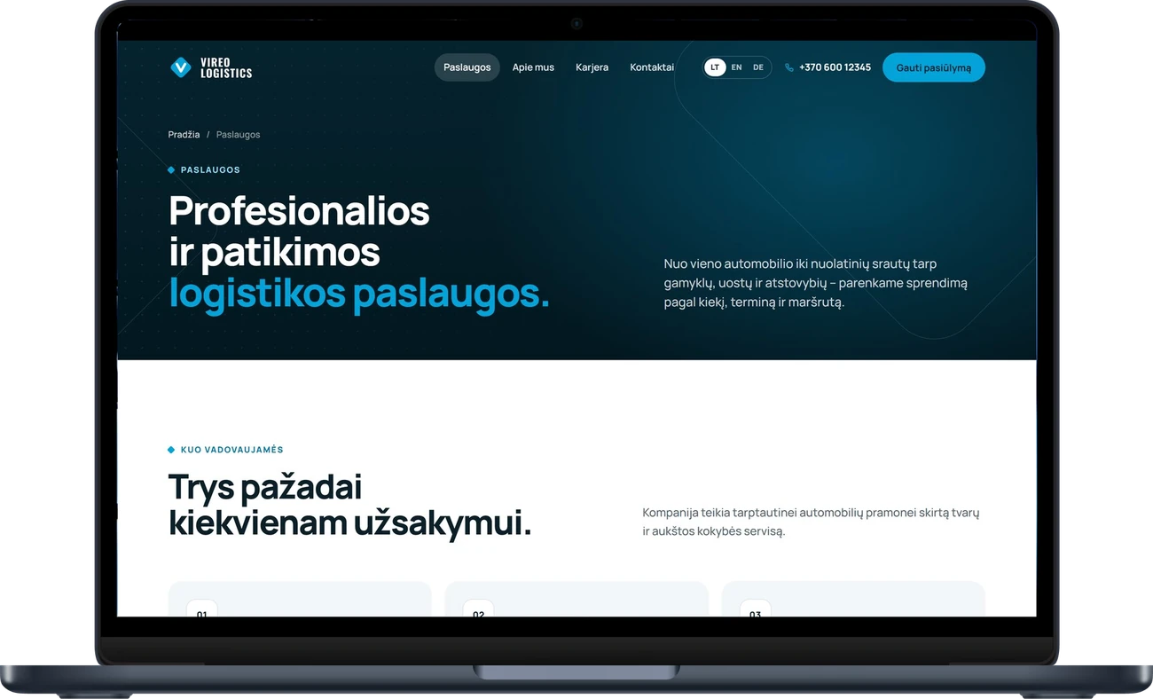 Vireo Logistics services page