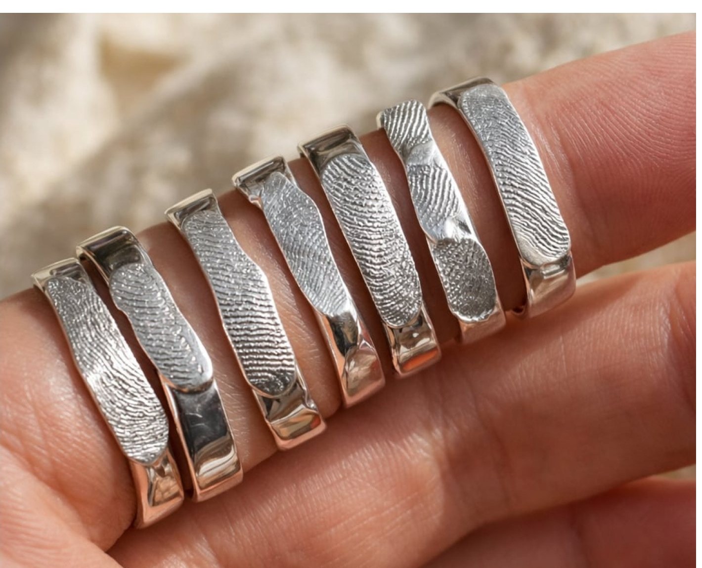 Finished fingerprint rings
