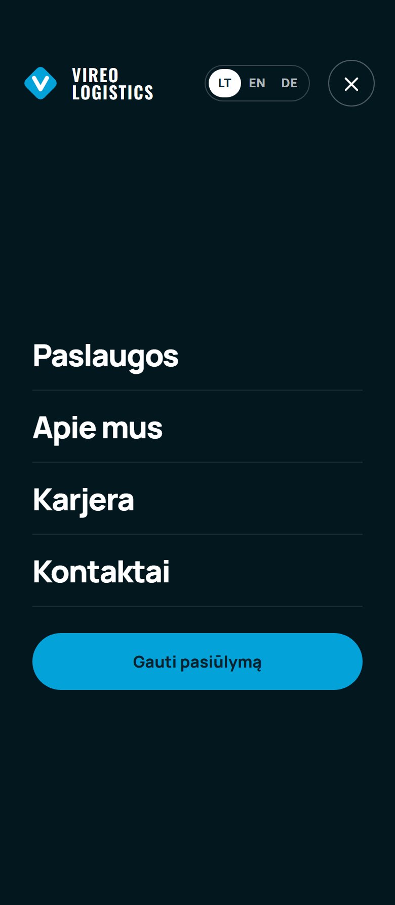 Menu on a phone