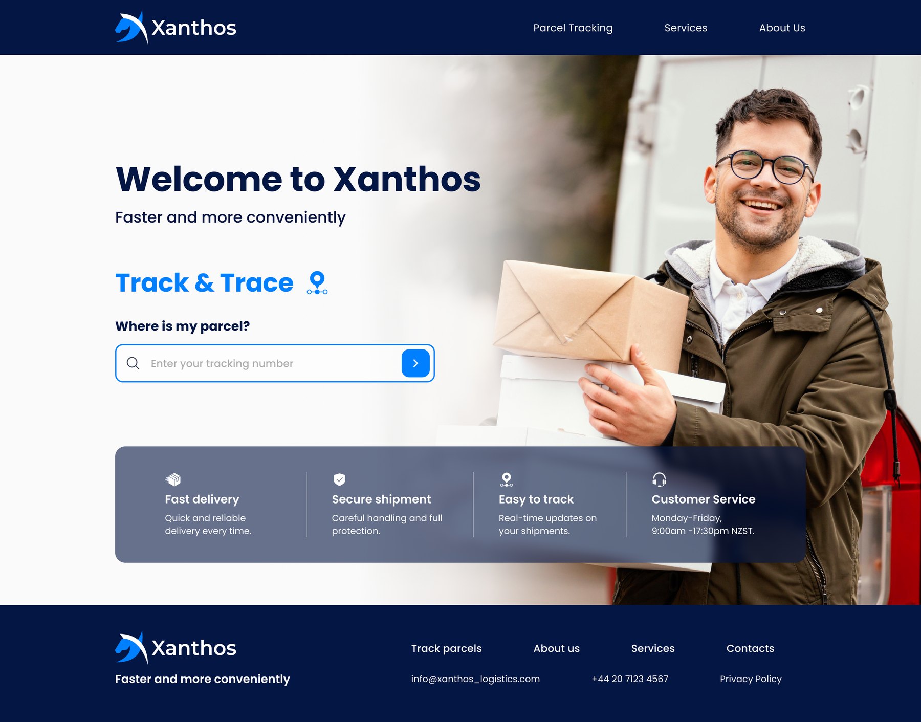 Xanthos homepage: Welcome to Xanthos, Track & Trace